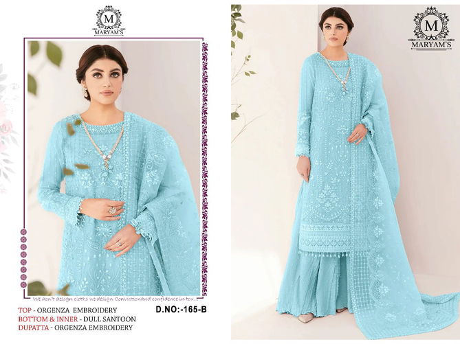 Maryams 165 Heavy Organza Embroidery Pakistani Salwar Suits Wholesalers In Delhi
